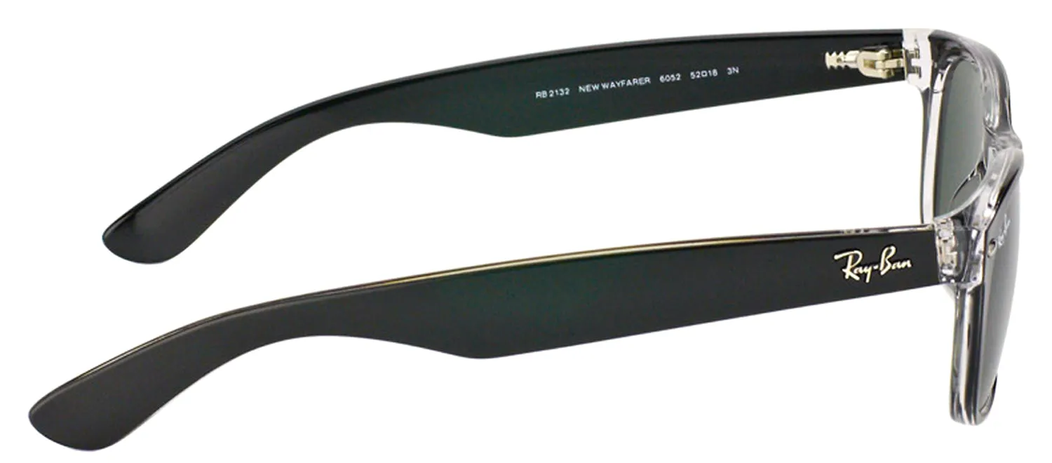 Ray-Ban New Wayfarer RB 2132 6052 Wayfarer Plastic Black Sunglasses with Green Lens sold by Gaffos product image thumbnail 3