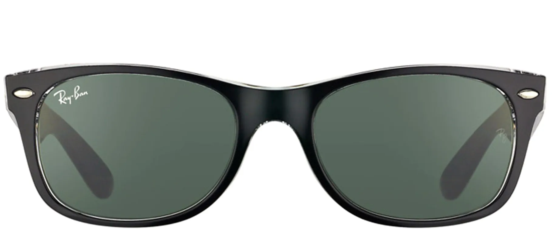 Ray-Ban New Wayfarer RB 2132 6052 Wayfarer Plastic Black Sunglasses with Green Lens sold by Gaffos