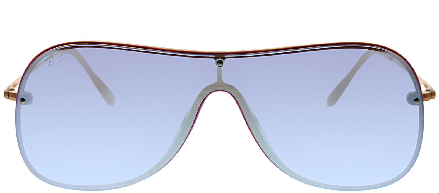 Ray-Ban RB 4311N 63611U Shield Plastic Beige Sunglasses with Violet Mirror Silver Lens sold by Gaffos