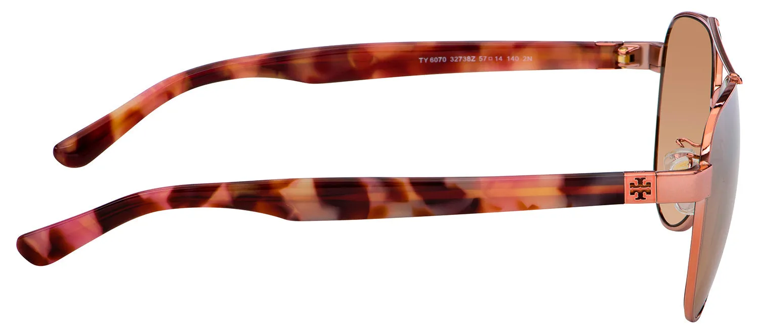 Tory Burch TY 6070 32738Z Aviator Metal Gold Sunglasses with Brown Mirror Lens sold by Gaffos product image thumbnail 3