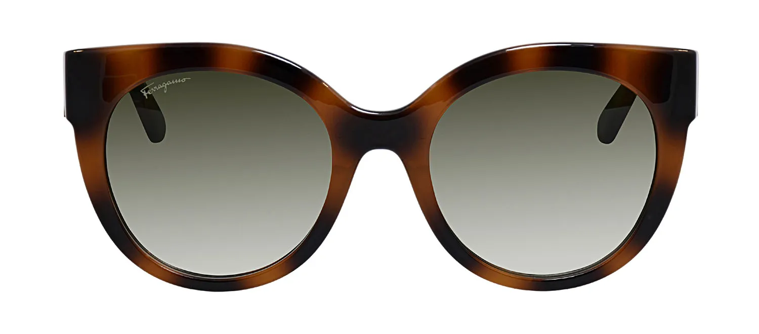 Salvatore Ferragamo SF 1031S 214 Cat Eye Plastic Tortoise Sunglasses with Green Lens sold by Gaffos