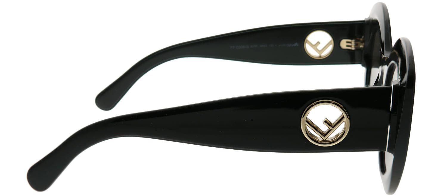 Fendi FF 0306 807 IR Cat-Eye Plastic Black Sunglasses with Grey Blue Lens sold by Gaffos product image thumbnail 3