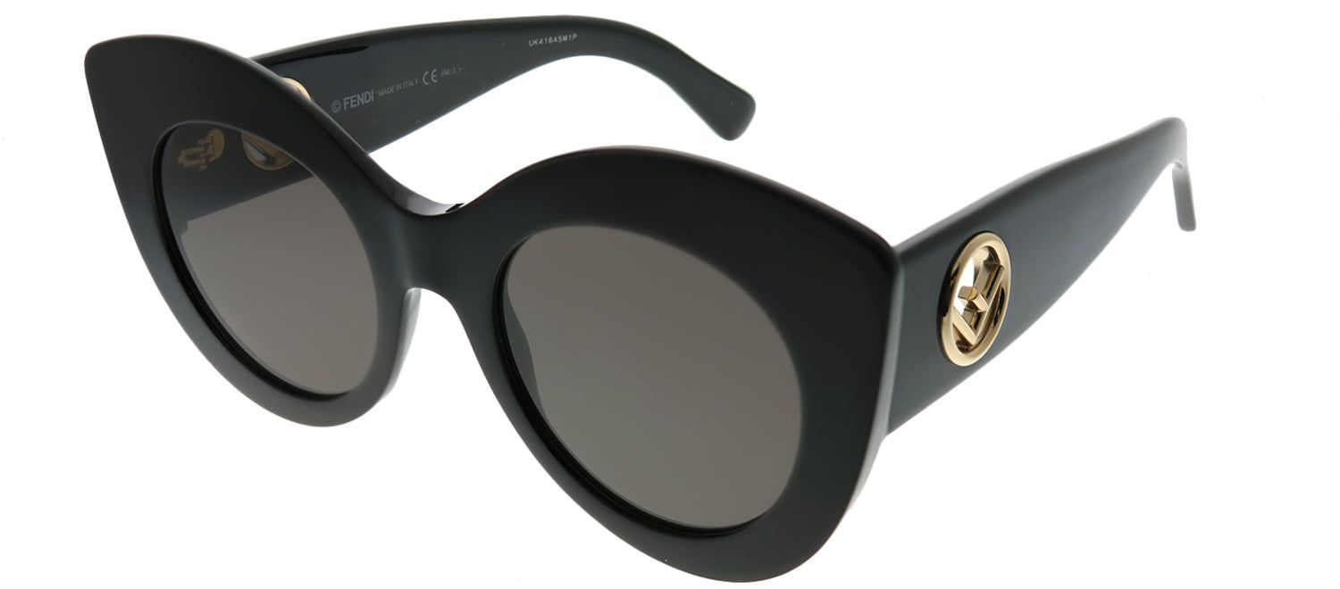 Fendi FF 0306 807 IR Cat-Eye Plastic Black Sunglasses with Grey Blue Lens sold by Gaffos product image thumbnail 2