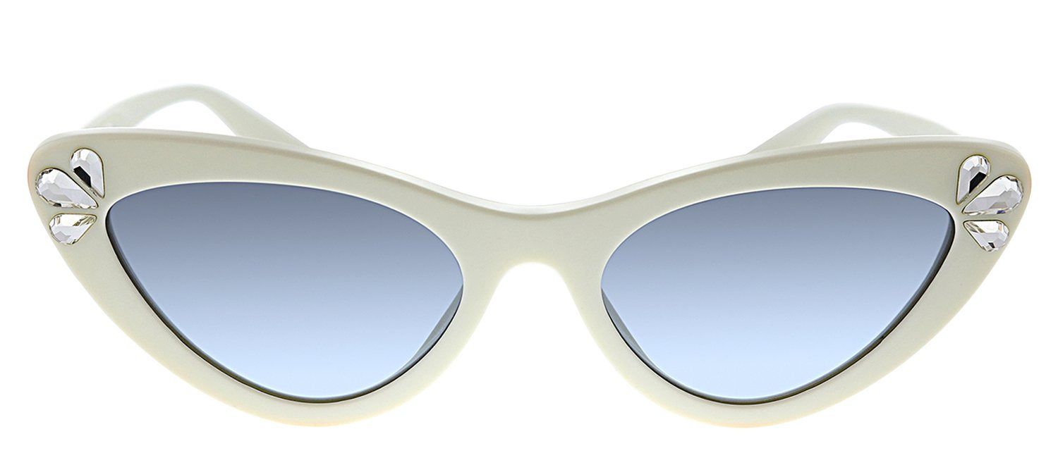 Miu Miu MU 01VS 157169 Butterfly Plastic Ivory Sunglasses with Blue Gradient Lens sold by Gaffos