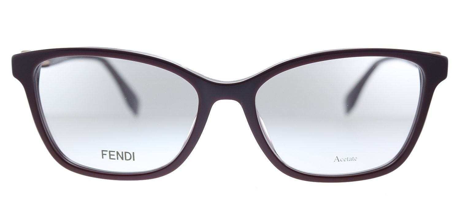 Fendi F is Fendi FF 0363/F LHF Rectangle Plastic Opal Burgundy Eyeglasses with Demo Lens sold by Gaffos