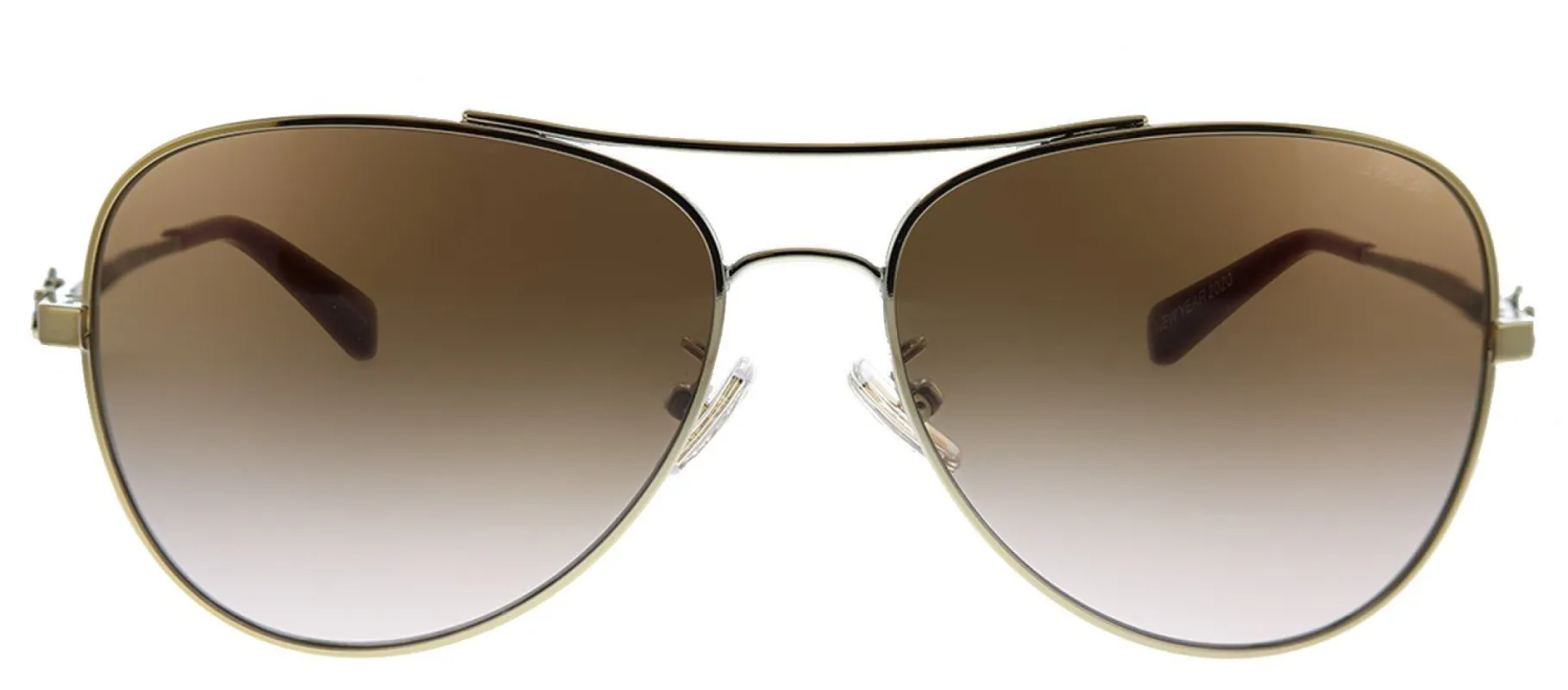 Coach L1648 HC 7074 900513 Aviator Metal Gold Sunglasses with Brown Gradient Lens sold by Gaffos