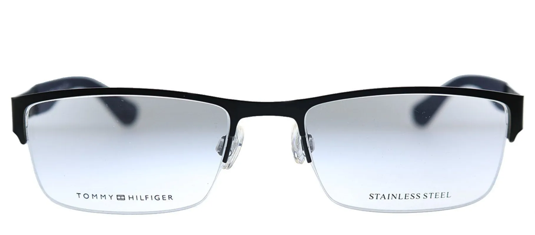 Tommy Hilfiger TH 1524 R80 Rectangle Plastic Ruthenium Eyeglasses with Demo Lens made by Gaffos