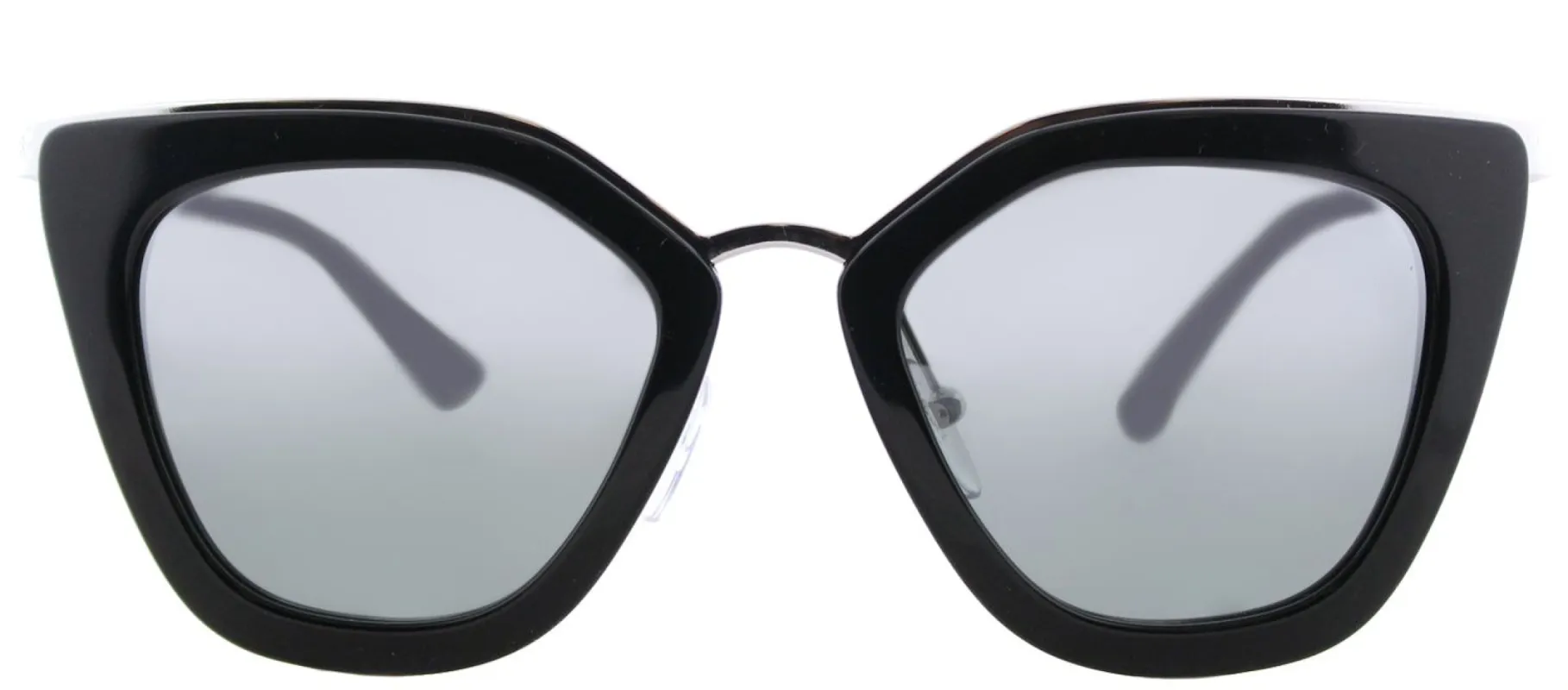Prada PR 53SS 1AB6N2 Cat-Eye Plastic Black Sunglasses with Silver Mirrored Gradient Lens sold by Gaffos