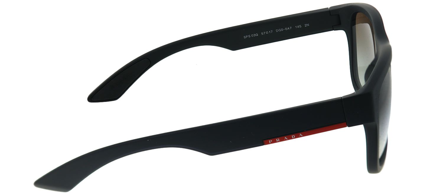 Prada Linea Rossa Lifestyle PS 03QS DG00A7 Rectangle Plastic Black Sunglasses with Grey Gradient Lens sold by Gaffos product image thumbnail 3