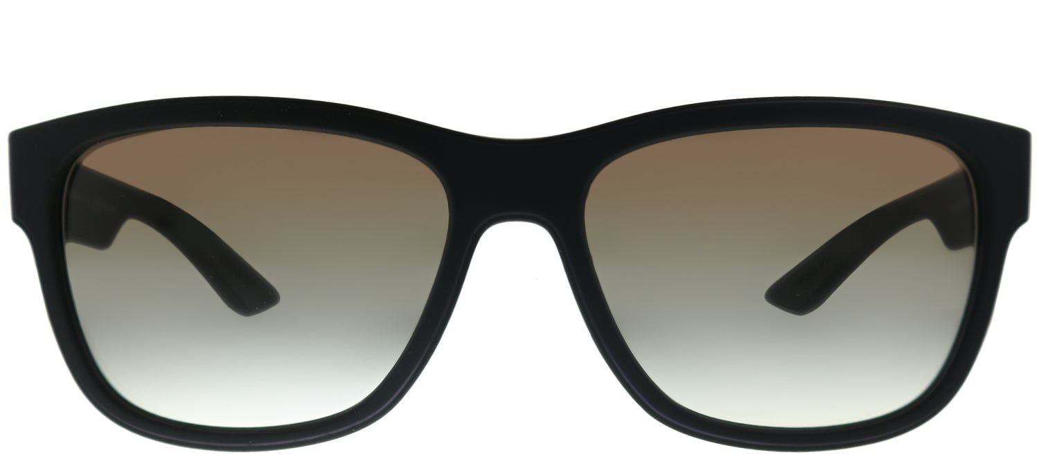 Prada Linea Rossa Lifestyle PS 03QS DG00A7 Rectangle Plastic Black Sunglasses with Grey Gradient Lens sold by Gaffos