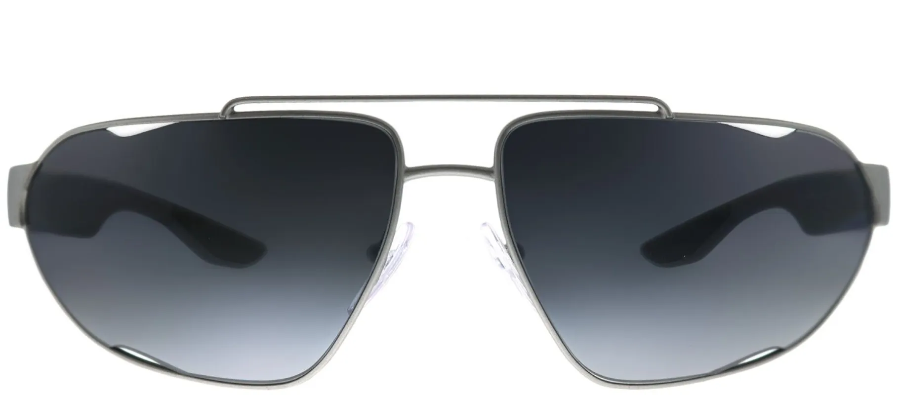 Prada Linea Rossa PS 56US 4495W1 Geometric Metal Grey Sunglasses with Grey Gradient Polarized Lens sold by Gaffos