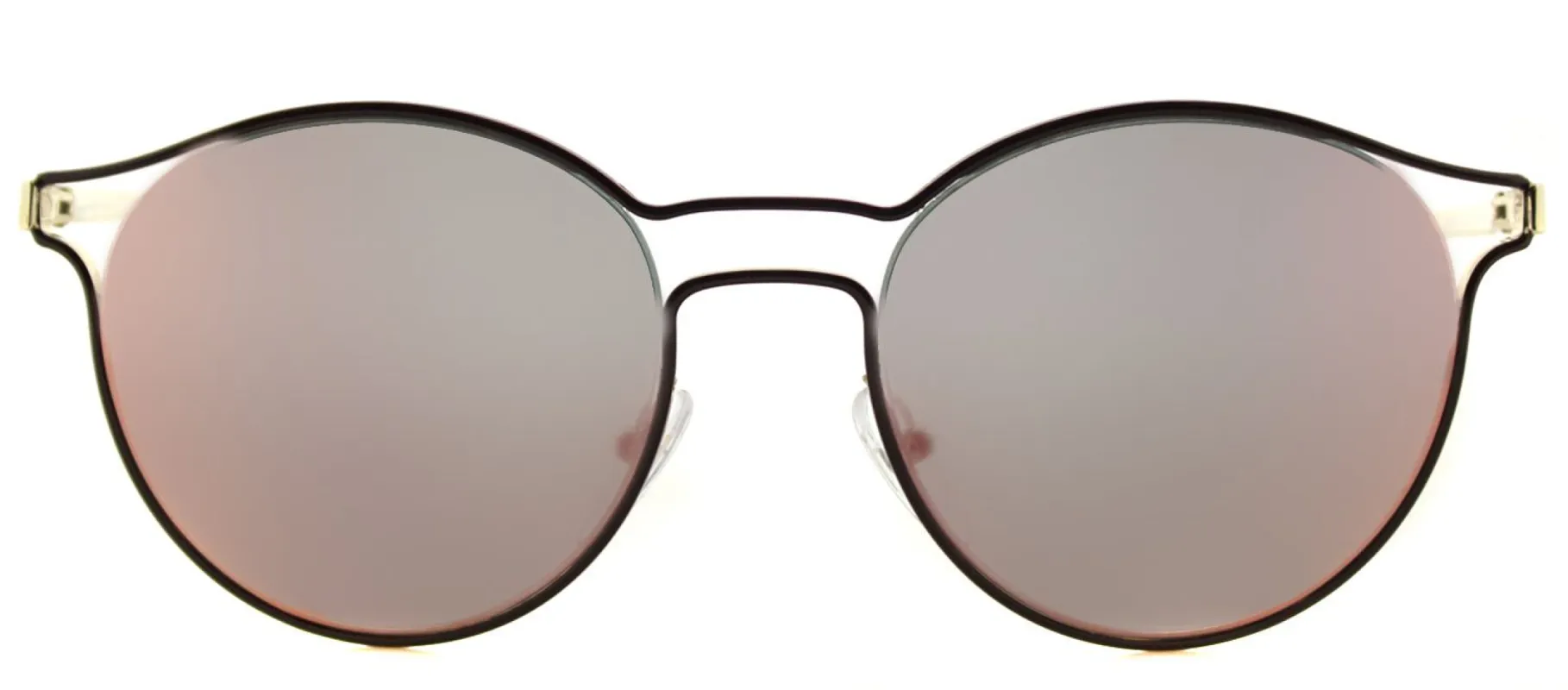 Prada PR 62SS USH5L2 Round Metal Burgundy/ Red Sunglasses with Yellow Rose Mirror Lens sold by Gaffos