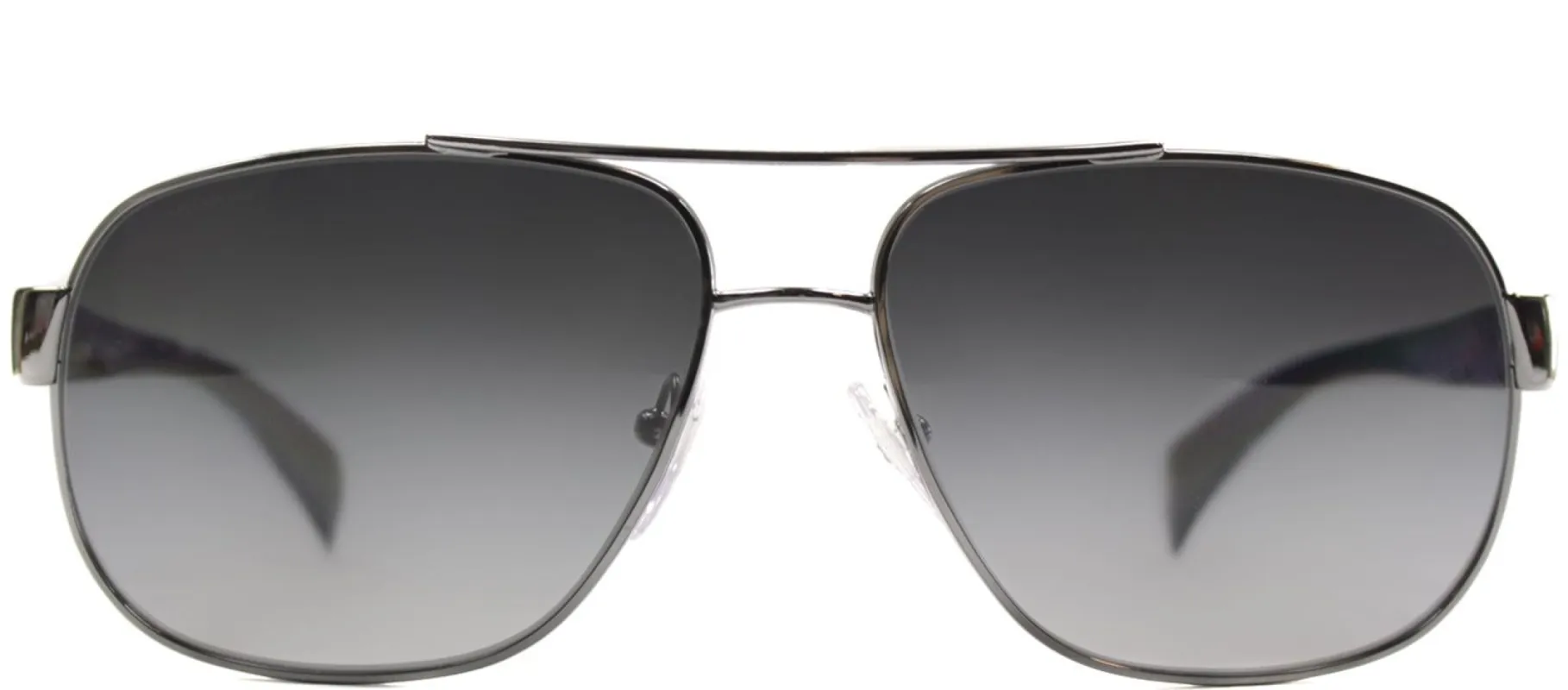 Prada PR 52PS 5AV5W1 Fashion Metal Ruthenium/ Gunmetal Sunglasses with Grey Gradient Polarized Lens sold by Gaffos