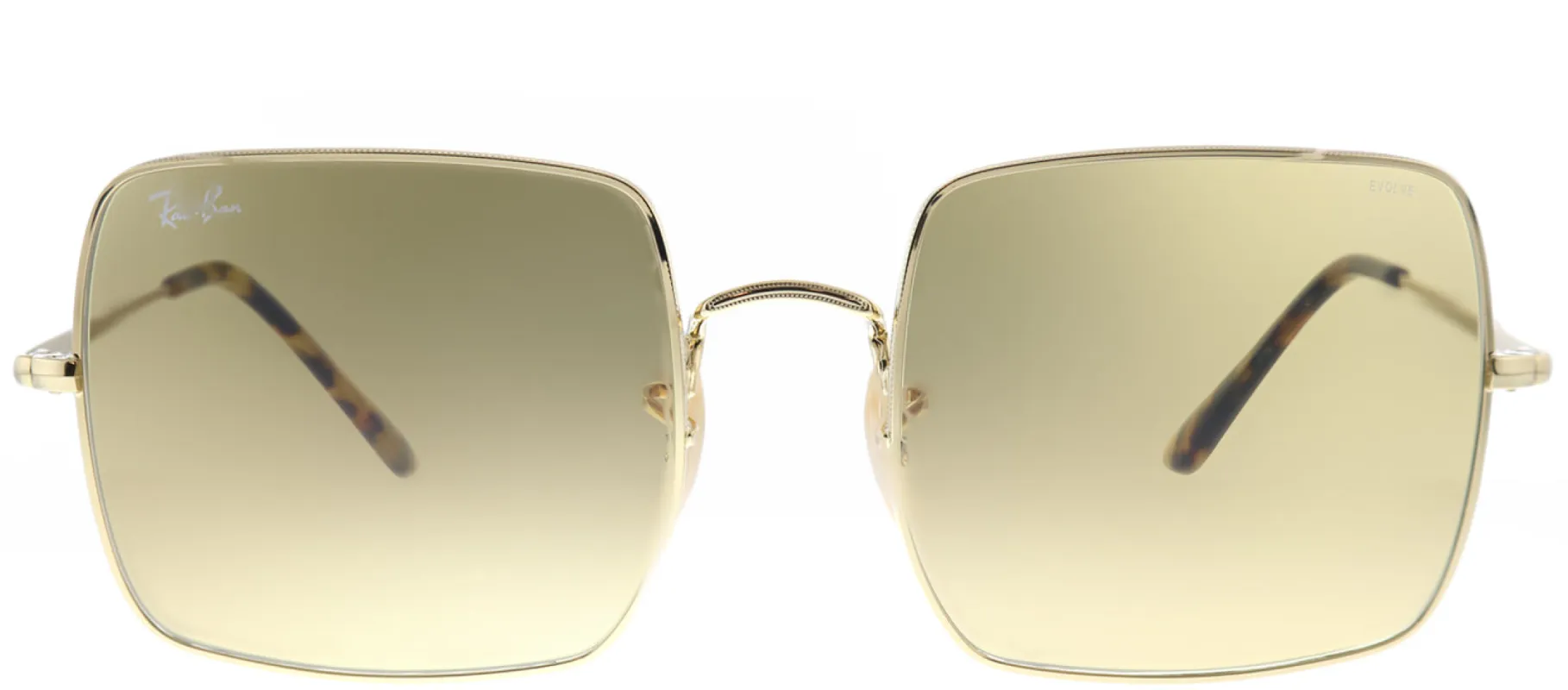 Ray-Ban RB 1971 9150AC Square Metal Gold Sunglasses with Orange Photocromic Evolve Lens made by Ray-Ban
