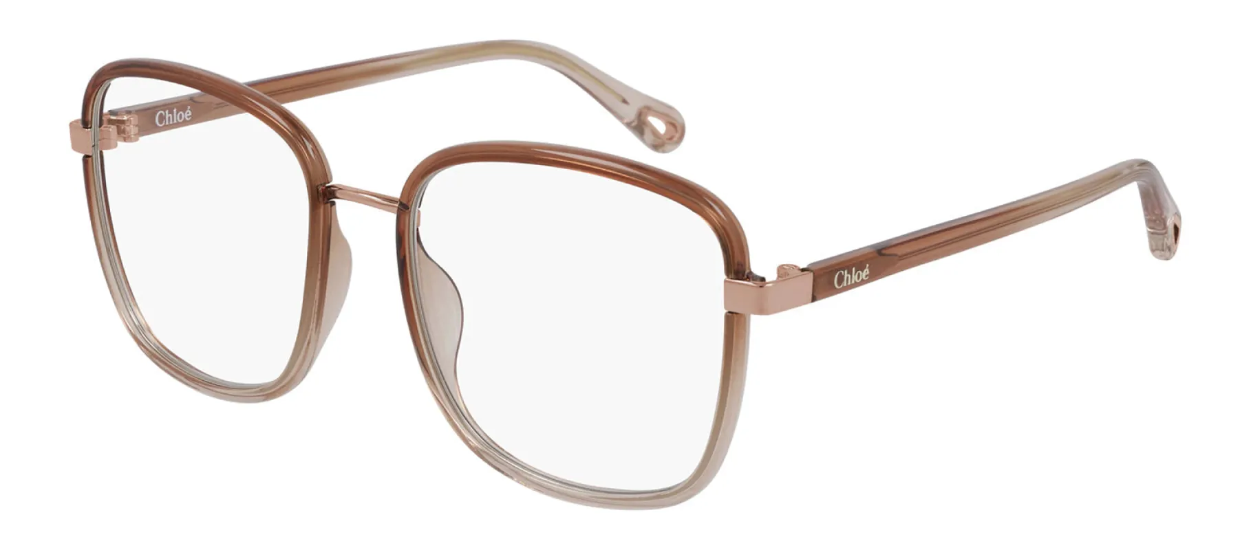 Chloe CH 0034O 001 Square Plastic Orange Eyeglasses with Logo Stamped Demo Lenses sold by Gaffos