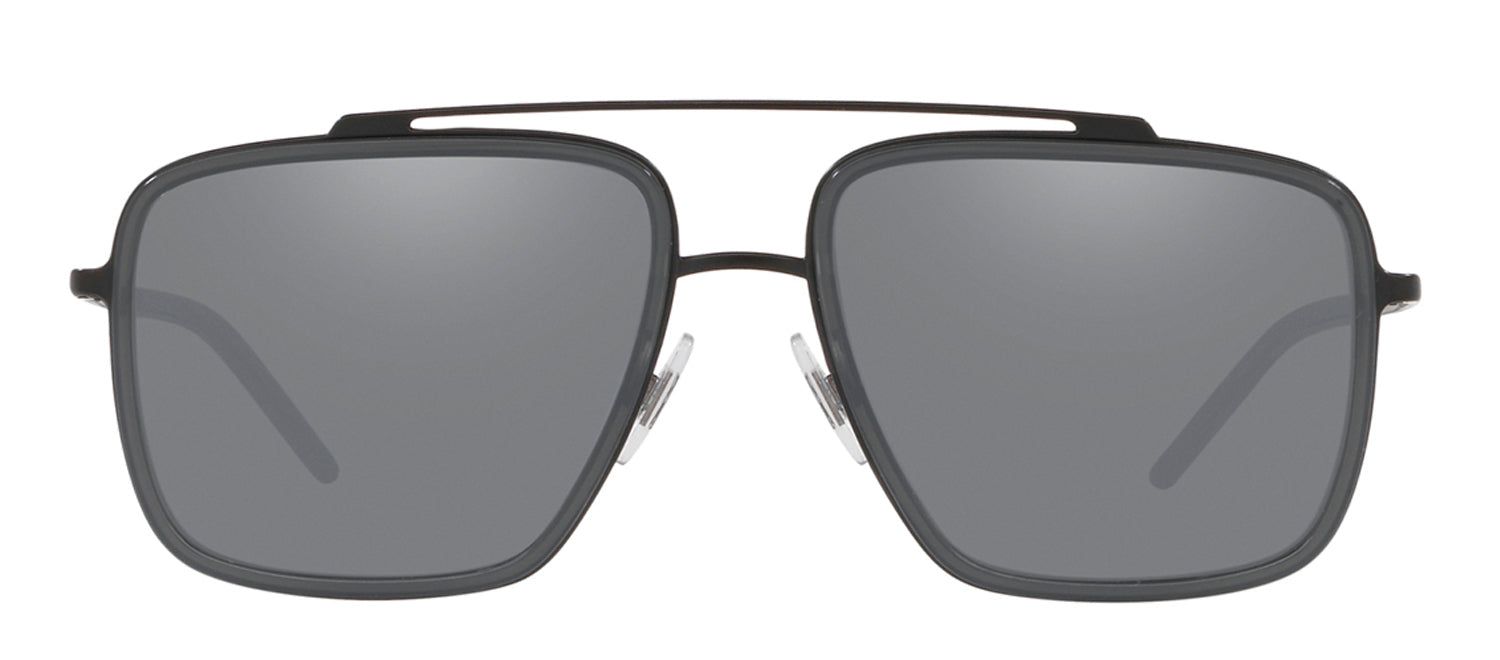 Dolce & Gabbana DG 2220 11066G Square Metal Grey Sunglasses with Grey Mirror Lens sold by Gaffos