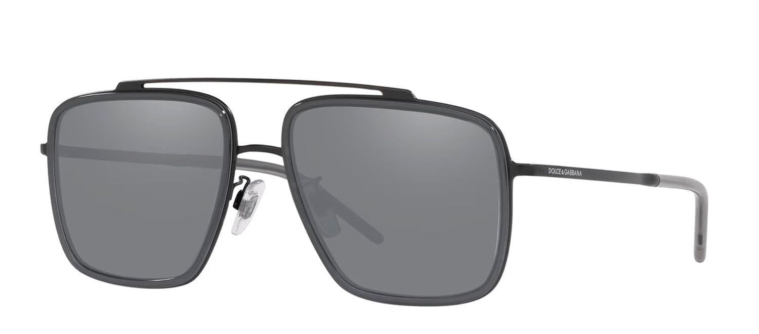 Dolce & Gabbana DG 2220 11066G Square Metal Grey Sunglasses with Grey Mirror Lens sold by Gaffos product image thumbnail 2