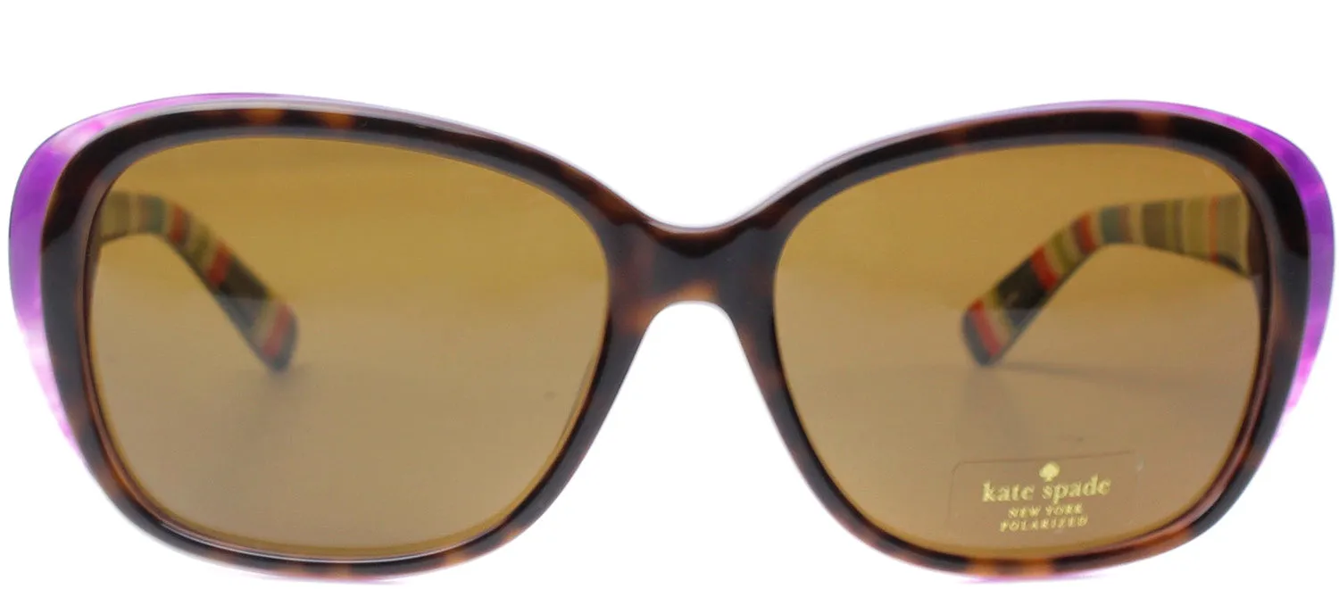Kate Spade KS HildeP X72P Fashion Plastic Tortoise/ Havana Sunglasses with Brown Polarized Lens sold by Gaffos