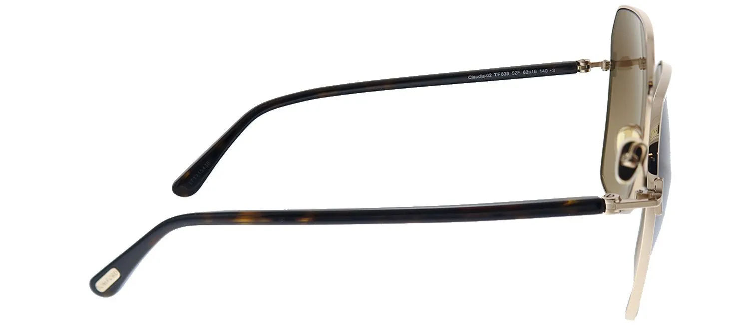 Tom Ford Claudia-02 TF 839 52F Geometric Metal Gold Sunglasses with Brown Lens sold by Gaffos product image thumbnail 3