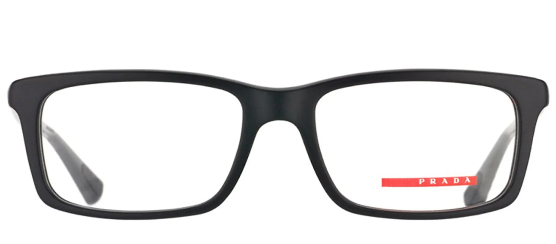 Prada Linea Rossa PS 02CV 1AB1O1 Rectangle Metal Black Eyeglasses with Demo Lens made by Gaffos
