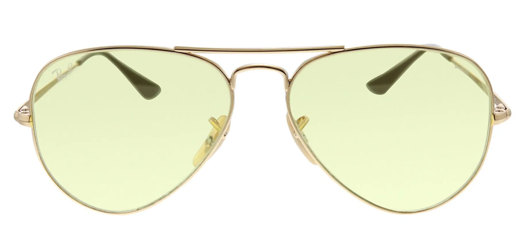 Ray-Ban RB 3689 001/T4 Pilot Metal Gold Sunglasses with Yellow Lens made by Gaffos