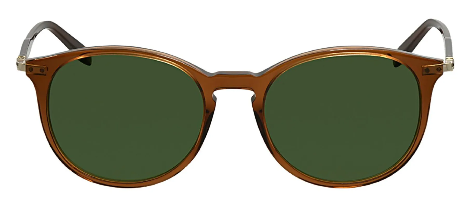 Salvatore Ferragamo SF 911S 210 Round Plastic Light Brown Sunglasses with Green Lens made by Salvatore Ferragamo