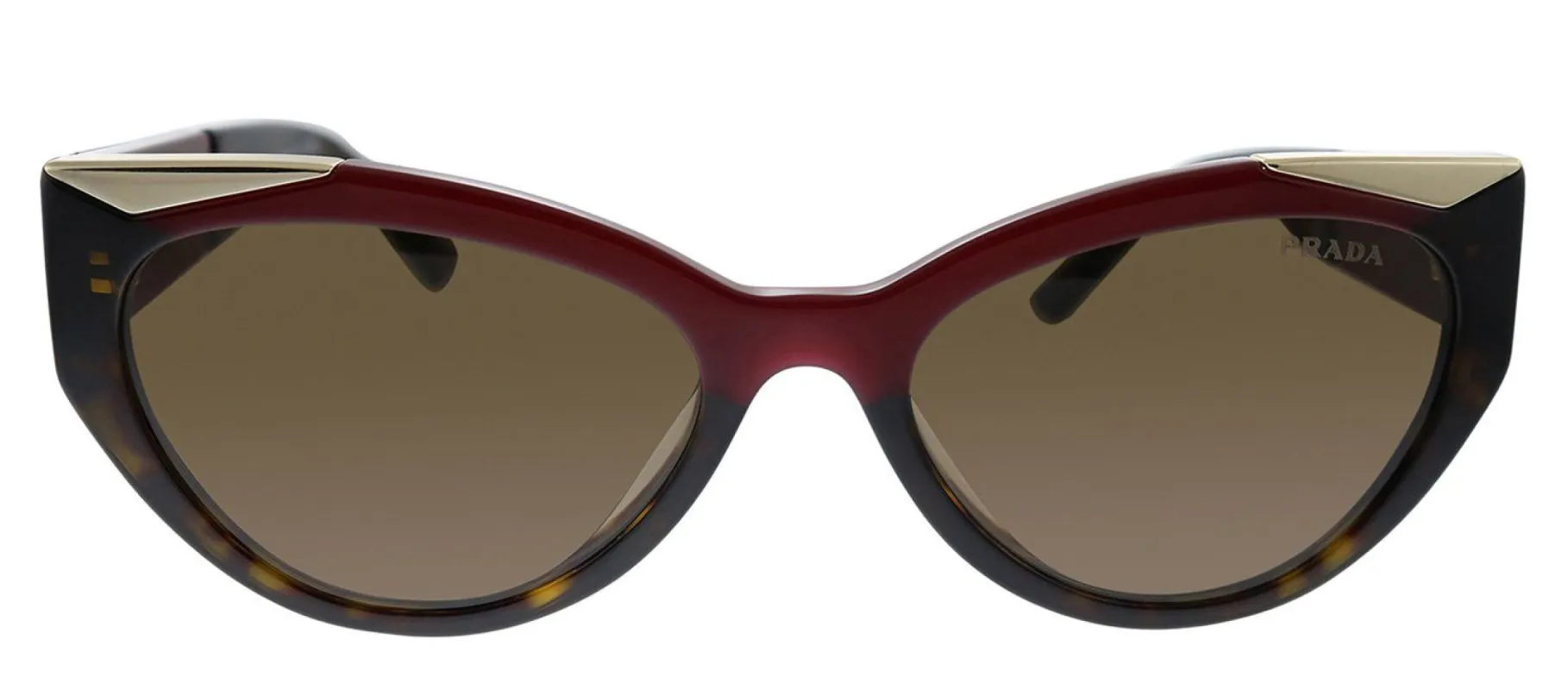 Prada PR 03WS 07C0D1 Cat-Eye Plastic Red Sunglasses with Brown Lens sold by Gaffos
