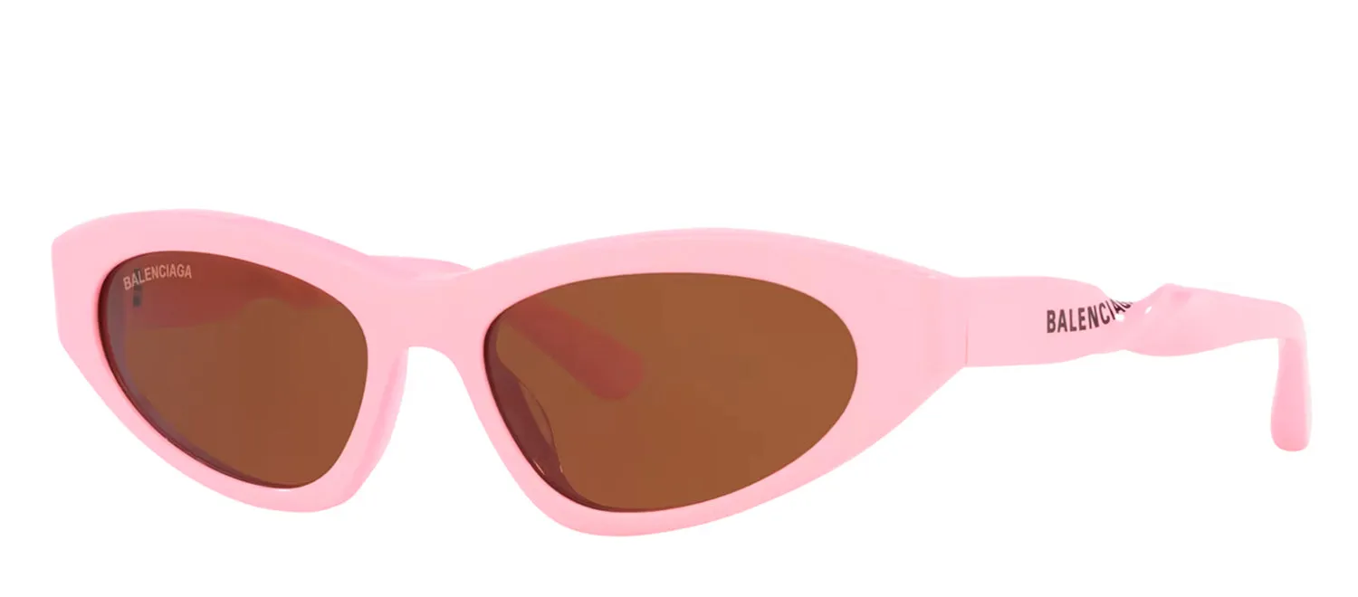 Balenciaga BB 0207S 004 Oval Plastic Pink Sunglasses with Brown Lens sold by Gaffos product image thumbnail 2