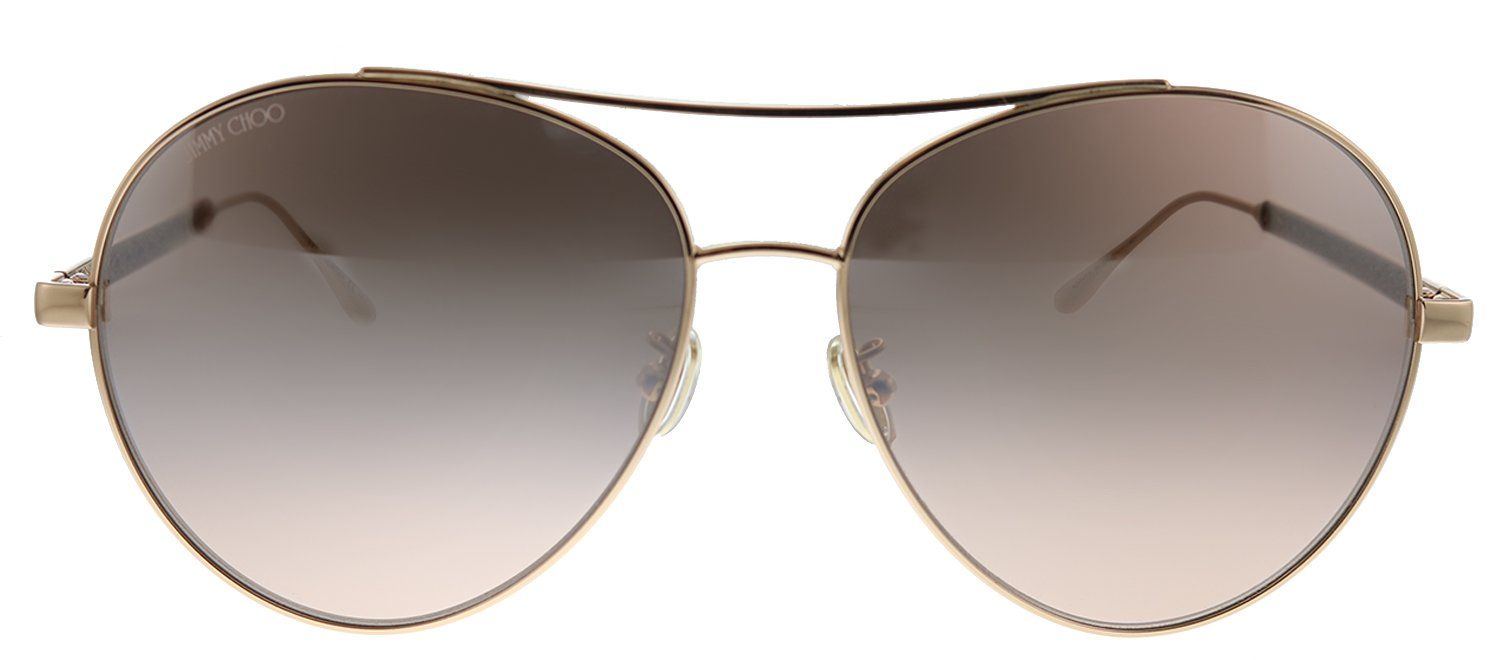 Jimmy Choo JC NORIA/F/S BKU G4 Aviator Metal Brown Sunglasses with Brown Mirror Lens sold by Gaffos