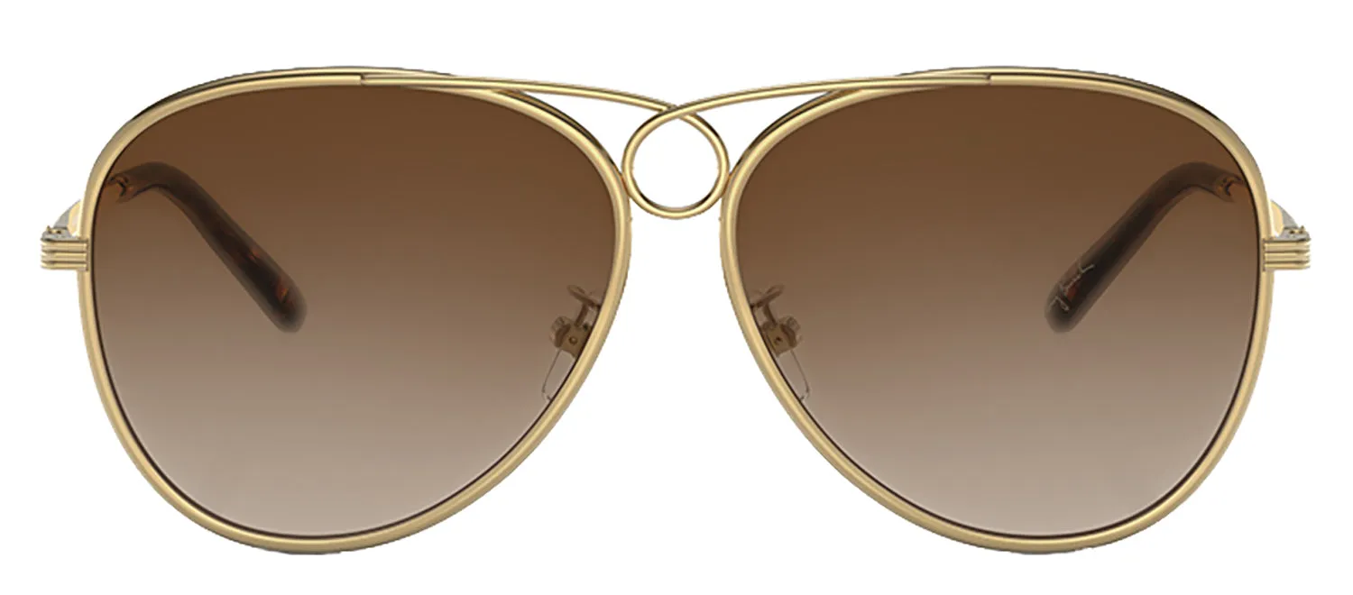 Tory Burch TY 6093 330413 Pilot Metal Gold Sunglasses with Brown Gradient Lens sold by Gaffos
