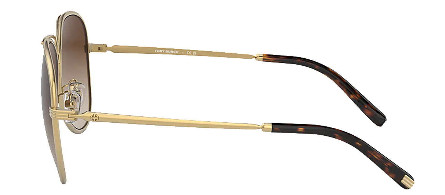 Tory Burch TY 6093 330413 Pilot Metal Gold Sunglasses with Brown Gradient Lens sold by Gaffos product image thumbnail 3