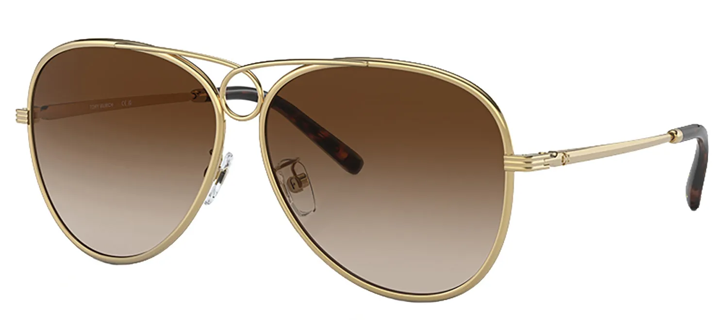 Tory Burch TY 6093 330413 Pilot Metal Gold Sunglasses with Brown Gradient Lens sold by Gaffos product image thumbnail 2