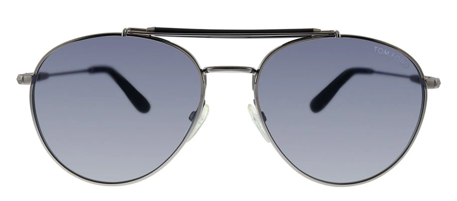 Tom Ford FT 0338 14D Aviator Metal Ruthenium Sunglasses with Silver Polarized Lens sold by Gaffos