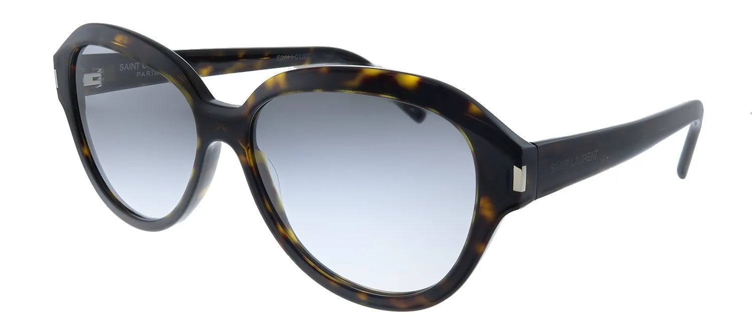 Saint Laurent SL 400 002 Oval Acetate Havana Sunglasses with Grey Gradient Lens sold by Gaffos product image thumbnail 2