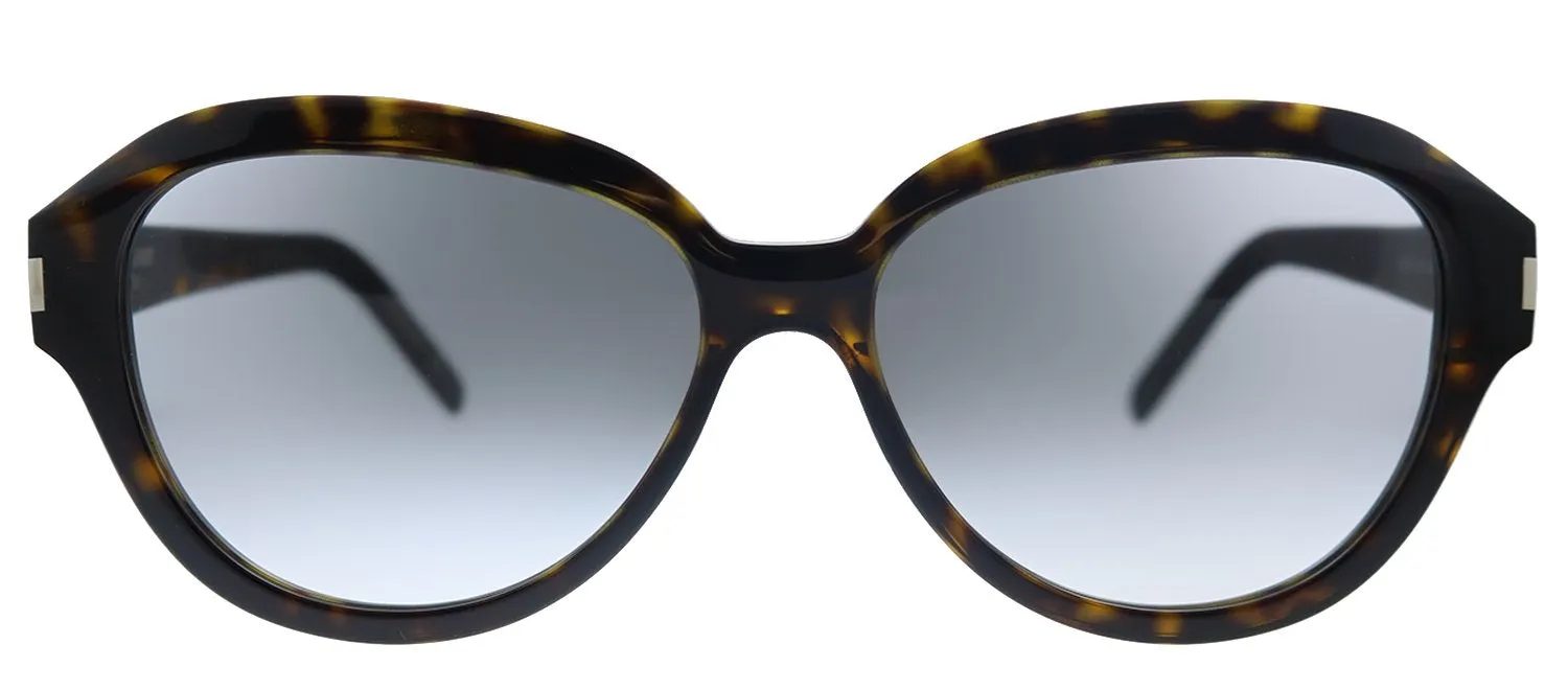 Saint Laurent SL 400 002 Oval Acetate Havana Sunglasses with Grey Gradient Lens sold by Gaffos