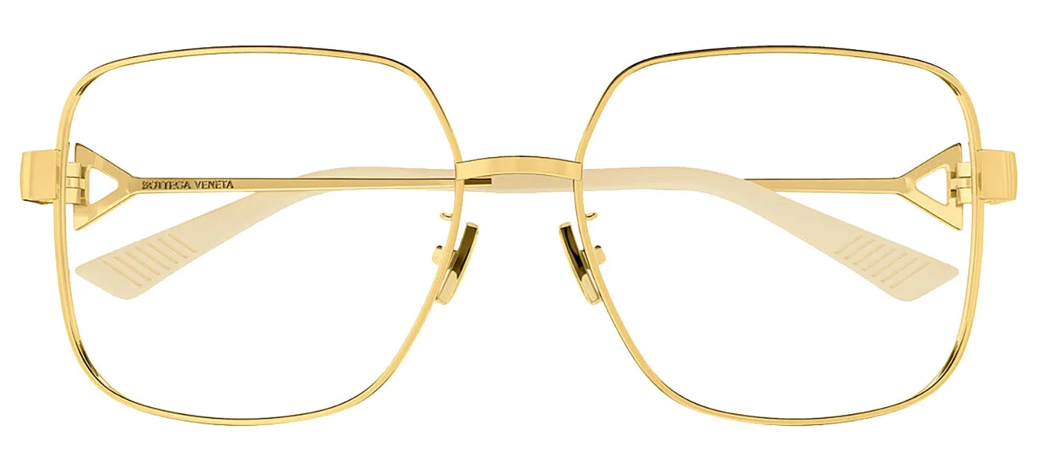 Bottega Veneta NEW CLASSIC BV 1200O 002 Square Metal Gold Eyeglasses with Logo Stamped Demo Lenses sold by Gaffos