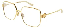 Bottega Veneta NEW CLASSIC BV 1200O 002 Square Metal Gold Eyeglasses with Logo Stamped Demo Lenses sold by Gaffos
