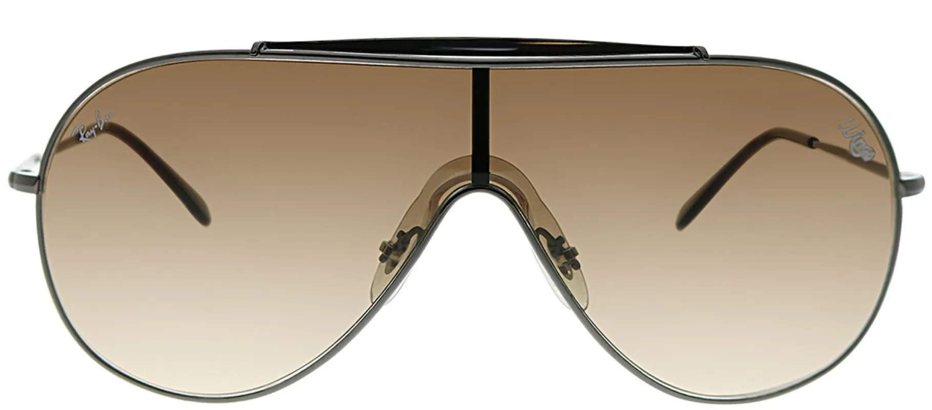 Ray-Ban RB 3597 004/13 Shield Metal Ruthenium/ Gunmetal Sunglasses with Brown Gradient Lens sold by Gaffos