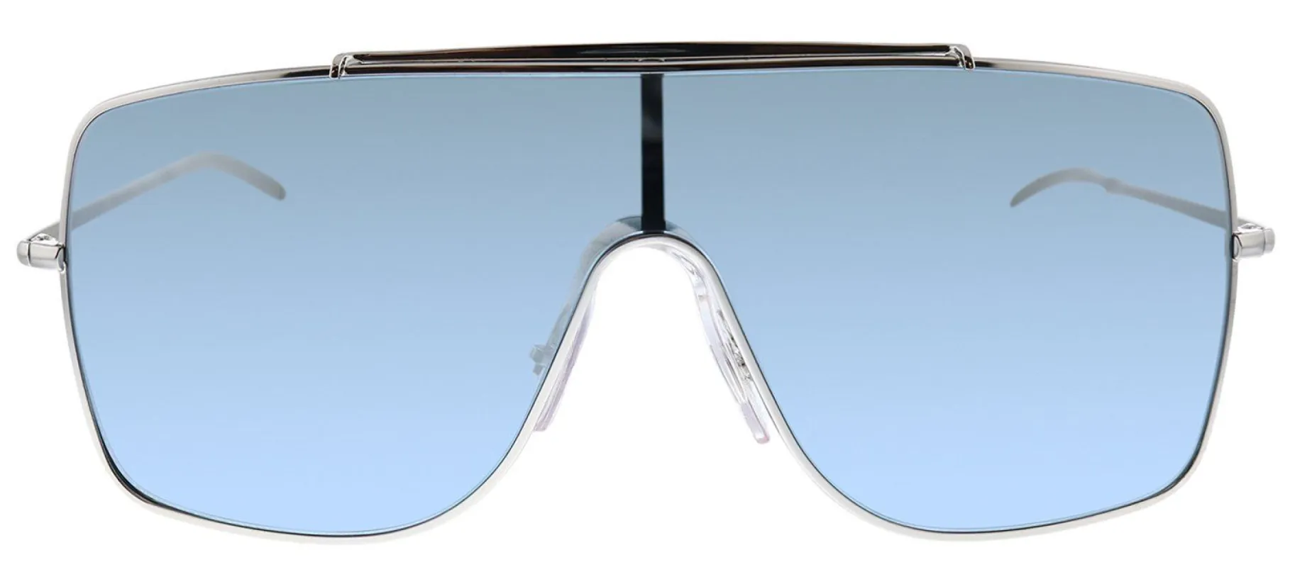 Ray-Ban RB 3697 003/Y0 Shield Metal Silver Sunglasses with Blue Mirror Lens sold by Gaffos