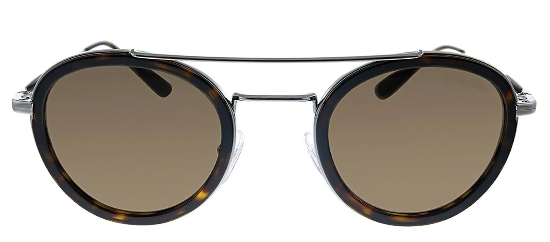 Prada PR 56XS 01A8C1 Oval Metal Havana Sunglasses with Brown Lens sold by Gaffos