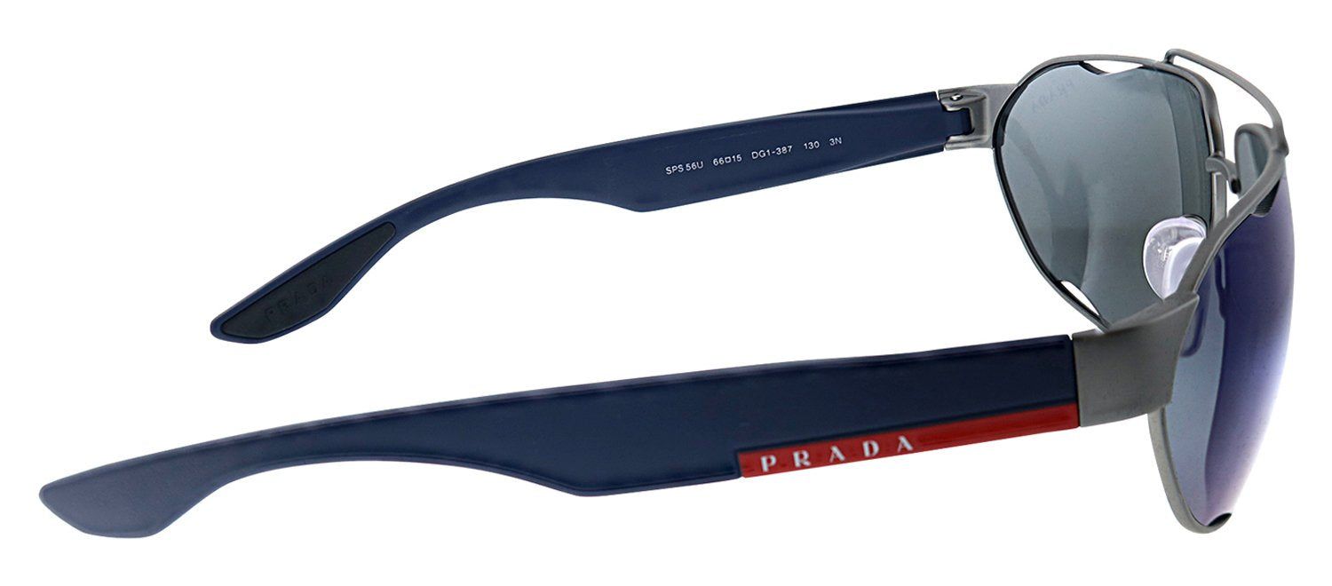 Prada Linea Rossa PS 56US DG1387 Pilot Metal Gunmetal Sunglasses with Blue Gradient Lens sold by Gaffos product image thumbnail 3
