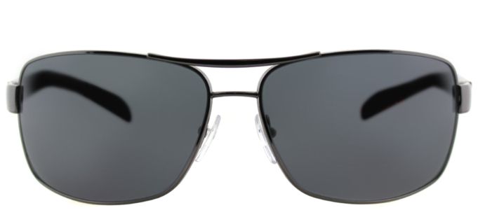 Prada Linea Rossa PS 54IS 5AV5Z1 Aviator Metal Ruthenium/ Gunmetal Sunglasses with Grey Polarized Lens sold by Gaffos