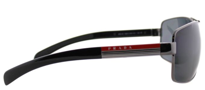 Prada Linea Rossa PS 54IS 5AV5Z1 Aviator Metal Ruthenium/ Gunmetal Sunglasses with Grey Polarized Lens sold by Gaffos