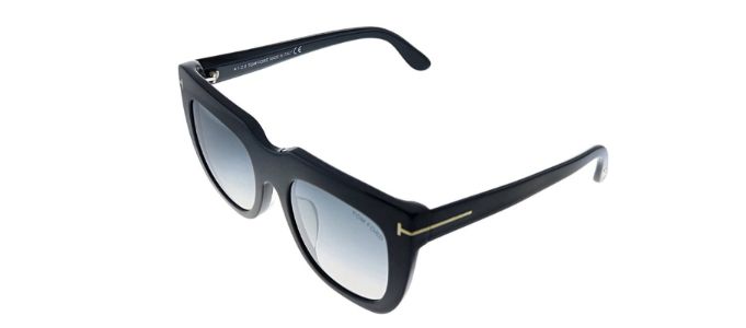 Tom Ford TF 687F 01C Square Plastic Black Sunglasses with Grey Mirror Lens sold by Gaffos
