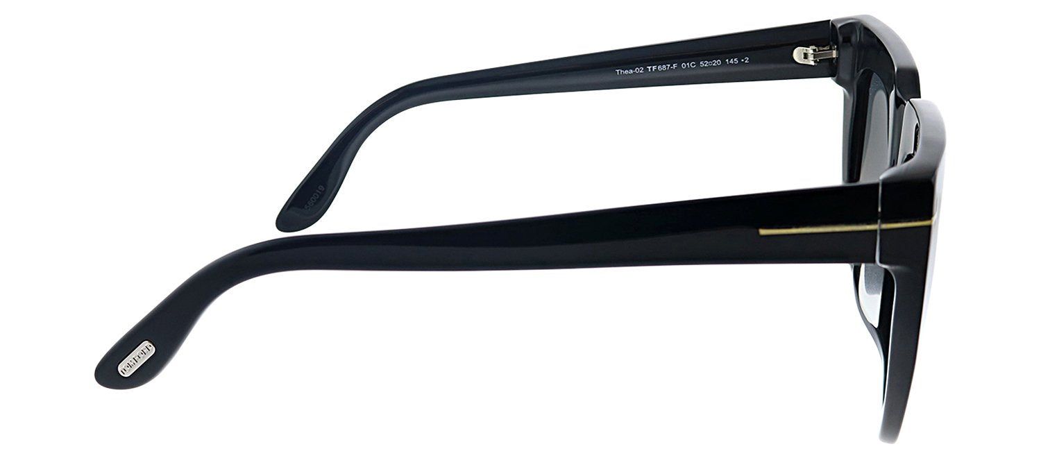 Tom Ford TF 687F 01C Square Plastic Black Sunglasses with Grey Mirror Lens sold by Gaffos product image thumbnail 3