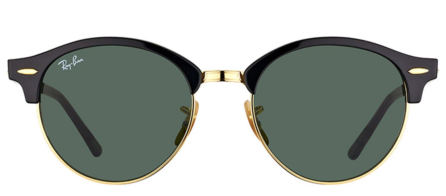 Ray-Ban RB 4246 901 Clubmaster Plastic Black Sunglasses with Green Lens sold by Gaffos