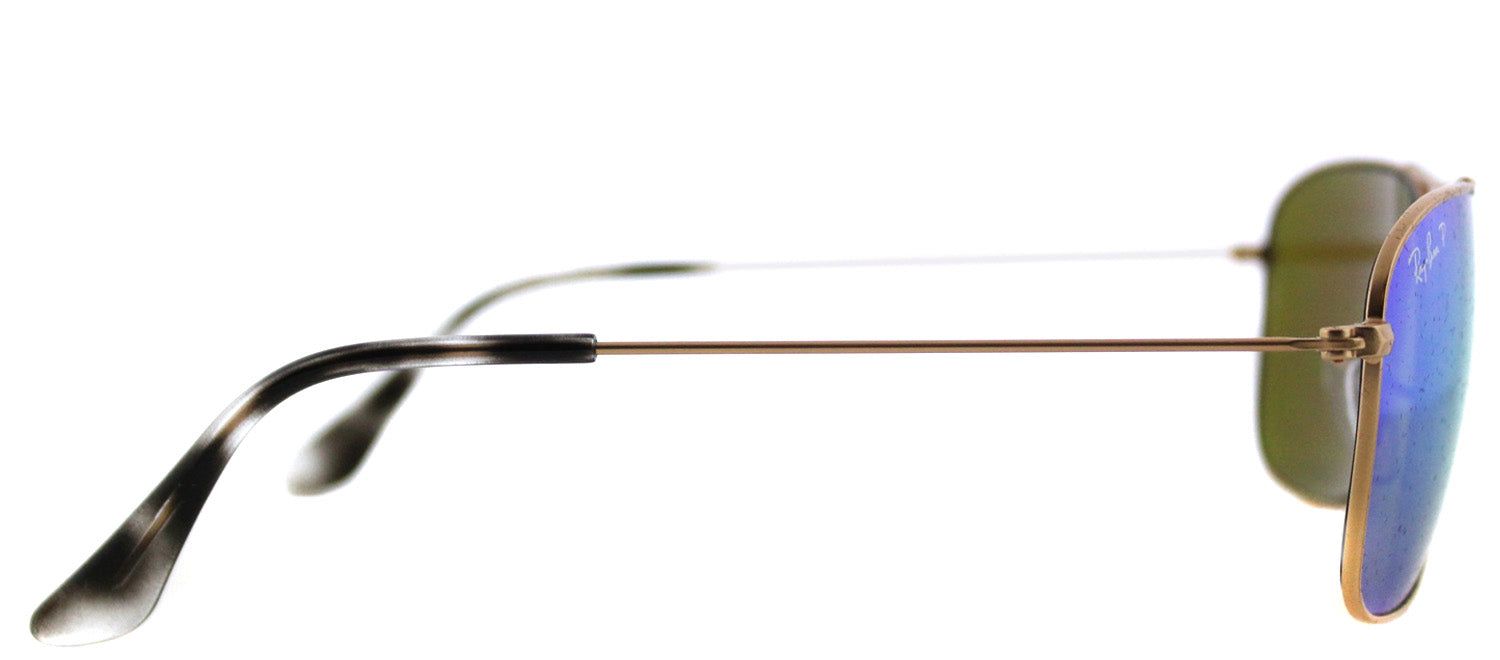 Ray-Ban RB 3543 112/A1 Square Metal Gold Sunglasses with Blue Mirrored Chromance Polarized Lens sold by Gaffos product image thumbnail 3