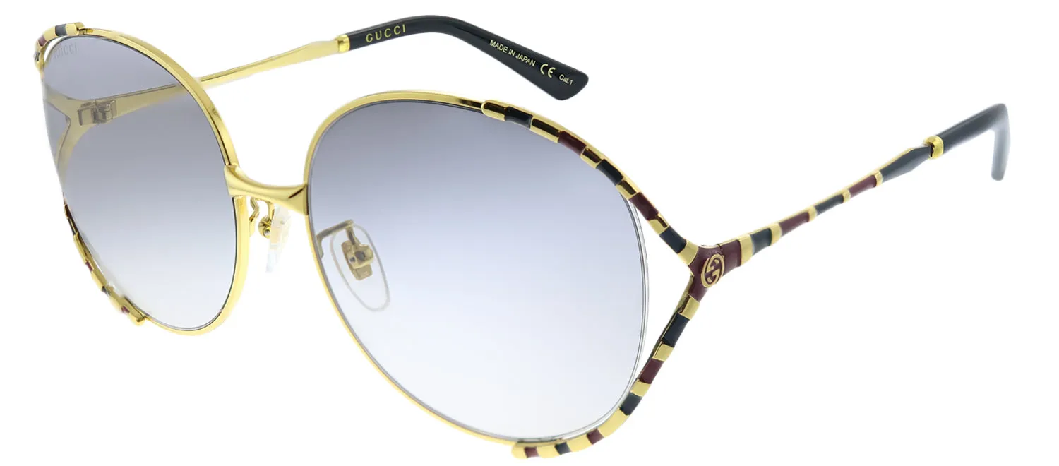 Gucci GG 0595S 002 Round Metal Gold Sunglasses with Grey Gradient Lens sold by Gaffos product image thumbnail 2