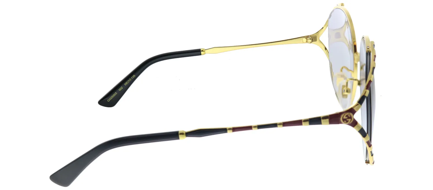 Gucci GG 0595S 002 Round Metal Gold Sunglasses with Grey Gradient Lens sold by Gaffos product image thumbnail 3