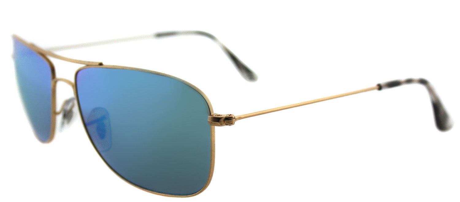 Ray-Ban RB 3543 112/A1 Square Metal Gold Sunglasses with Blue Mirrored Chromance Polarized Lens sold by Gaffos product image thumbnail 2